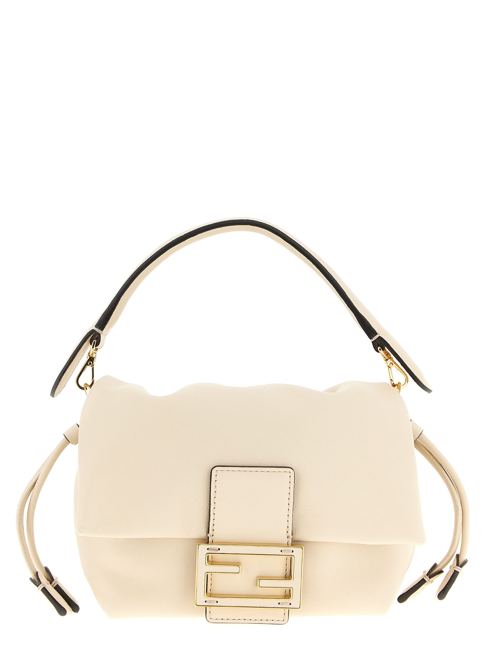 Fendi Mamma Baguette Small Handbag In White