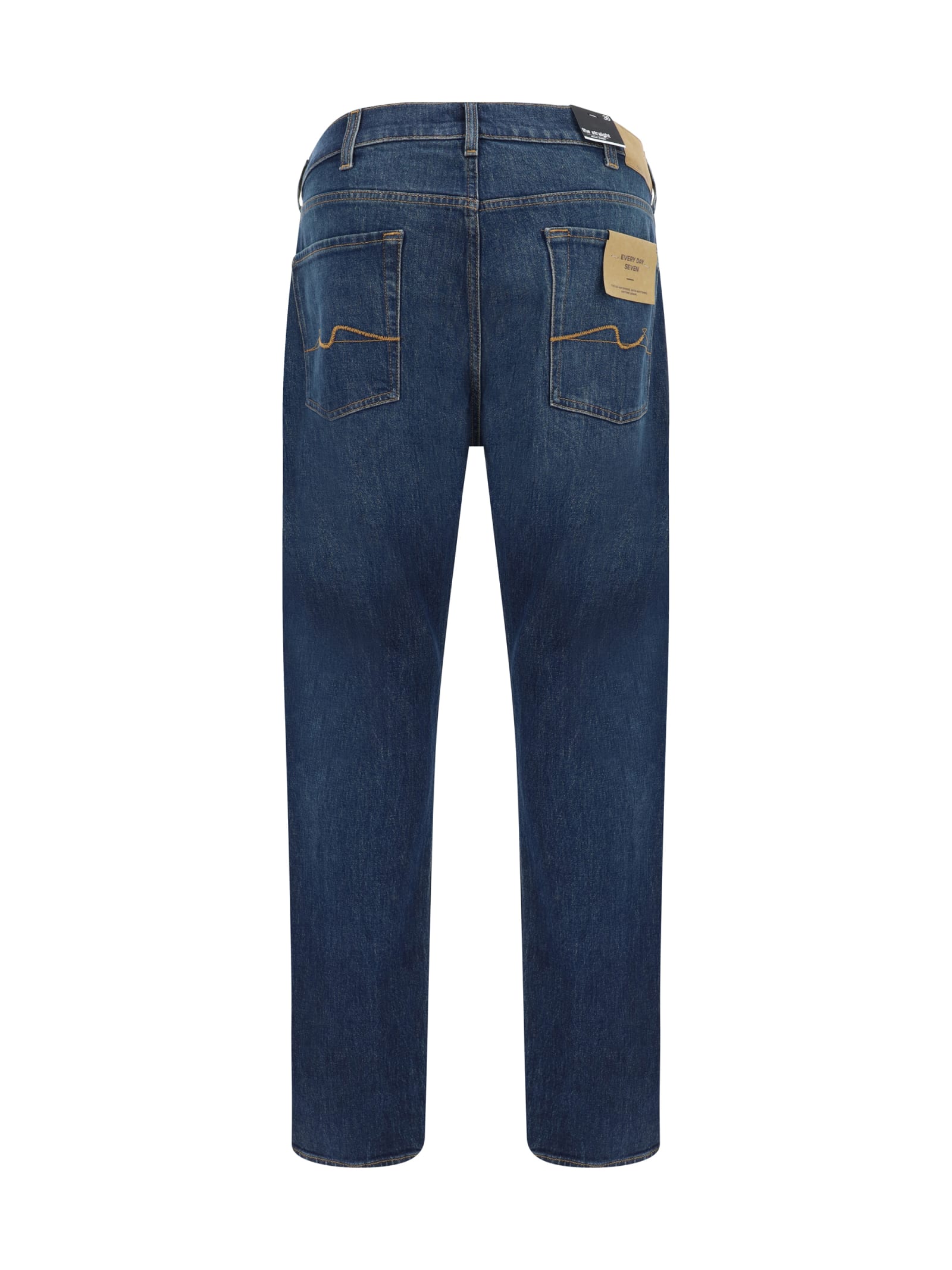 Shop 7 For All Mankind The Straight Threadlike Jeans In Dark Blue