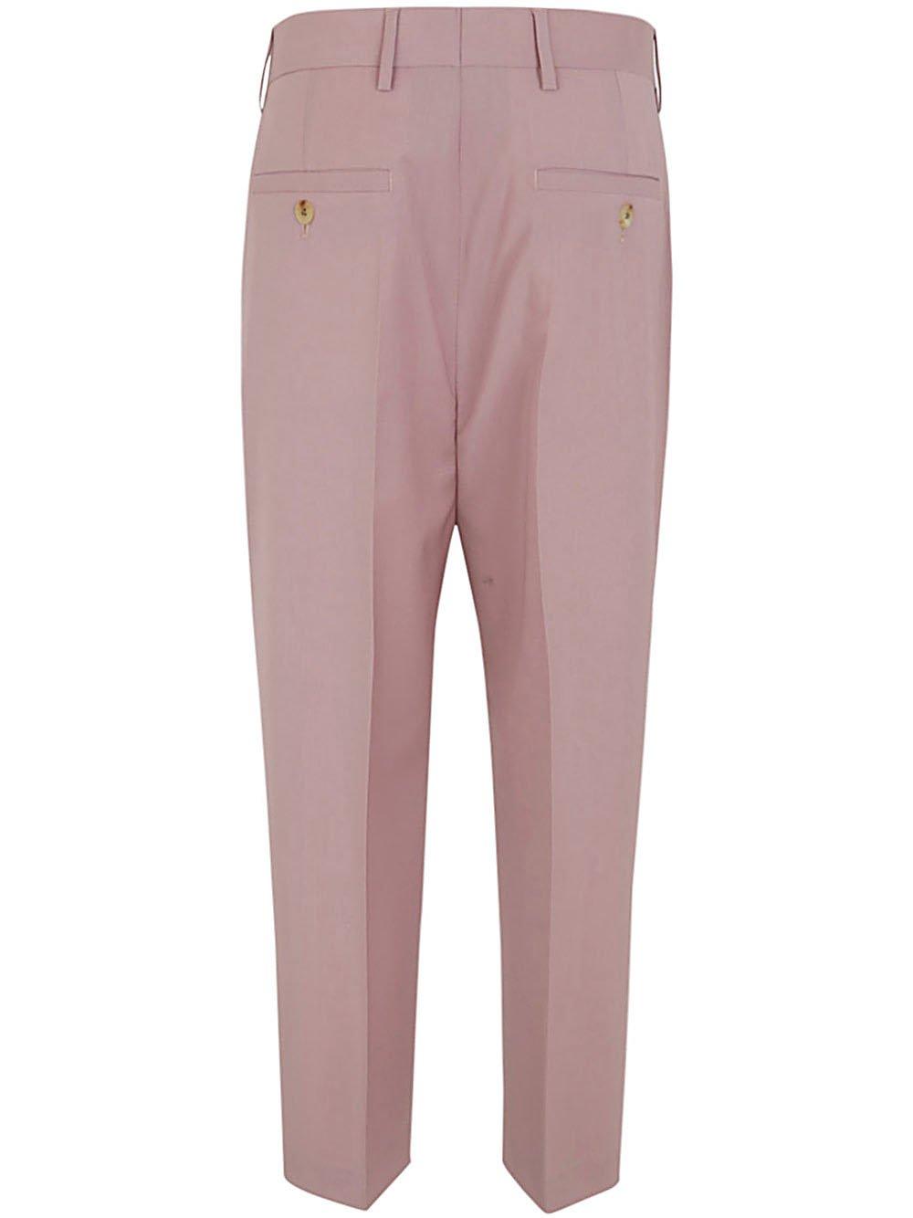 Shop Rick Owens Straight-leg Cropped Tailored Pants In Dusty Pink
