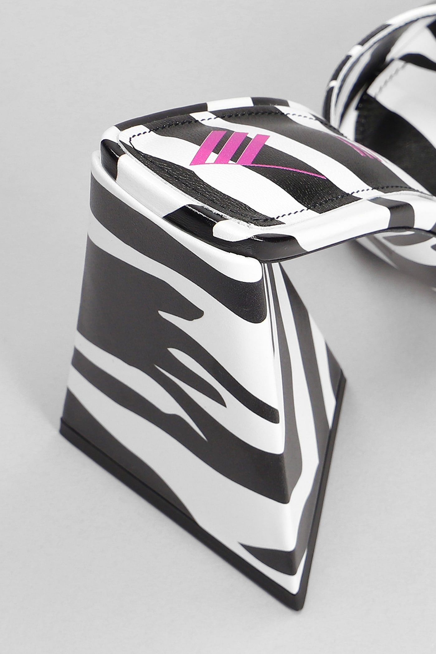 Shop Attico Devon Zebra Print Mules In White Zebra