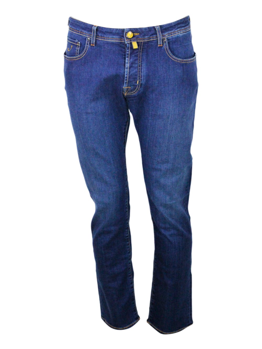 Shop Jacob Cohen Bard J688 Trousers In Luxury Edition Denim In Soft Stretch Denim With 5 Pockets With Closure Buttons