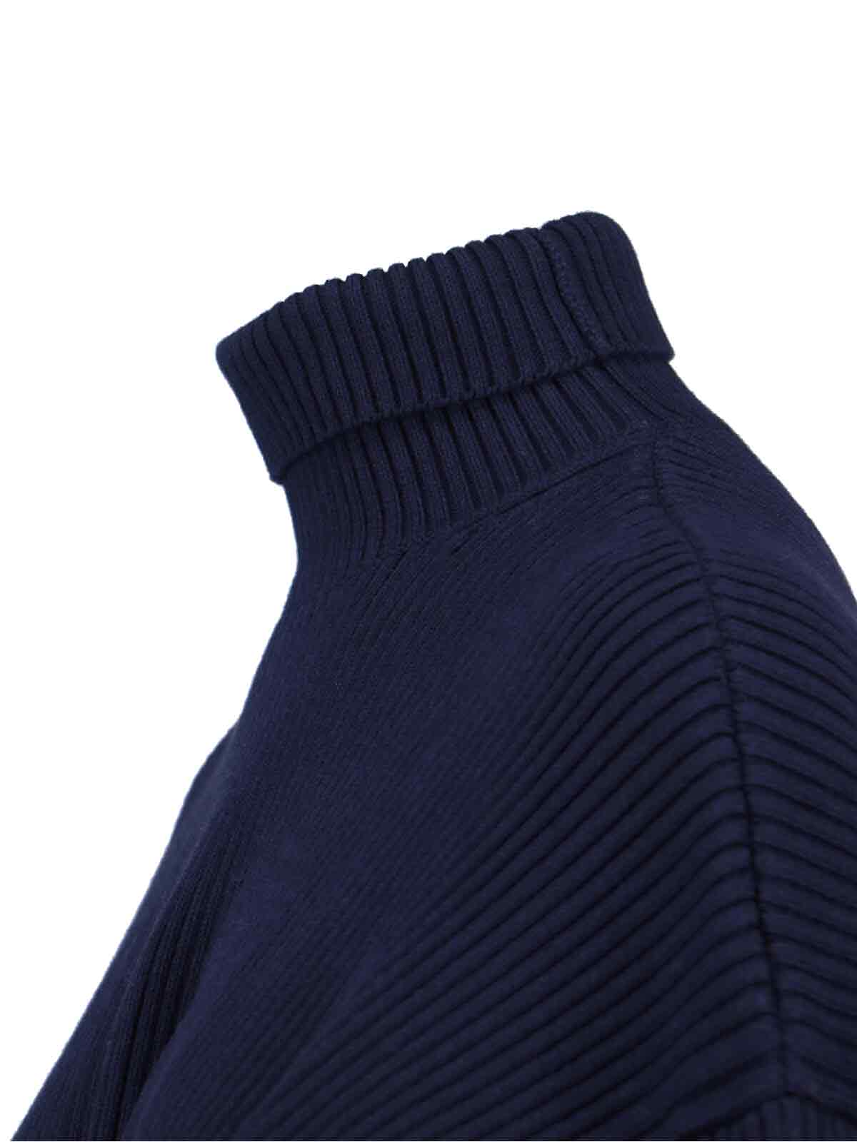 Balenciaga Knitted Midi Dress In Blue