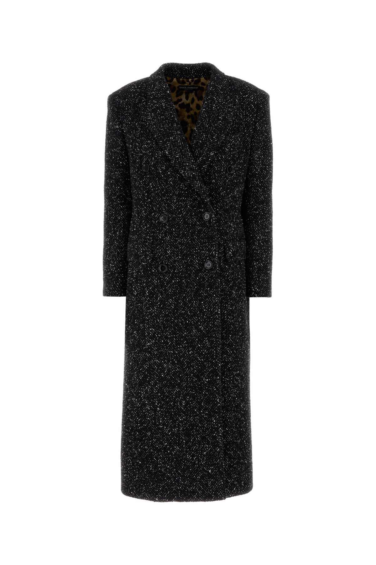 Dolce & Gabbana Embroidered Wool Blend Coat