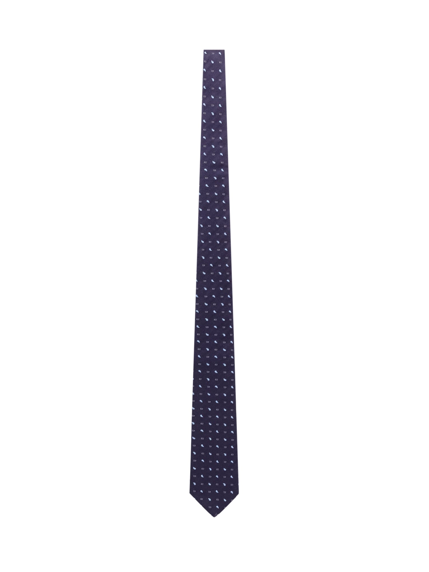 Blue Checked Jacquard Silk Tie