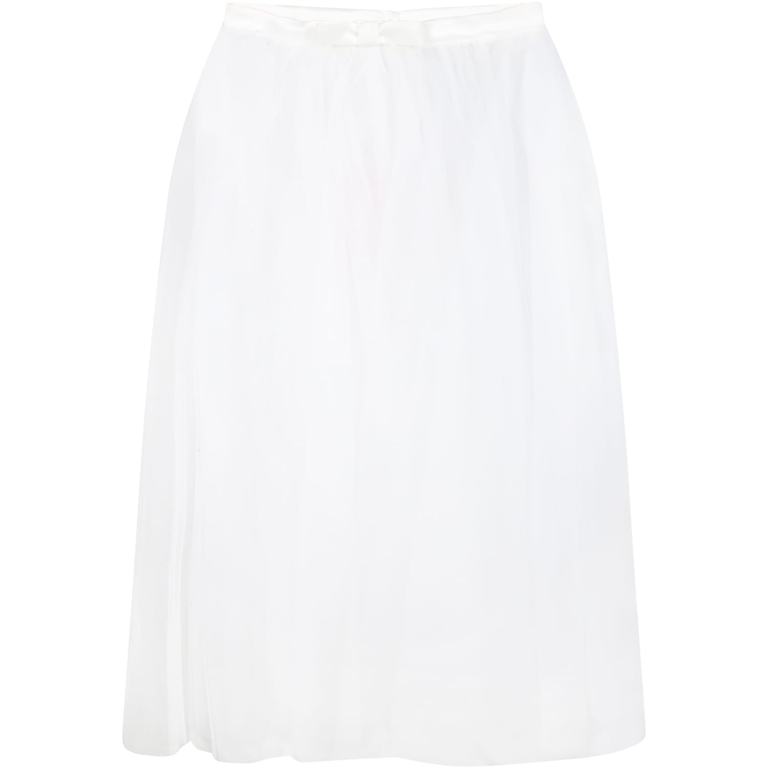 Blumarine White Skirt For Girl With Bow