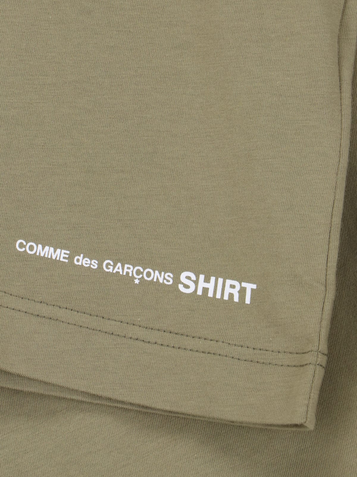 Shop Comme Des Garçons Shirt Round Neck T-shirt In Khaki