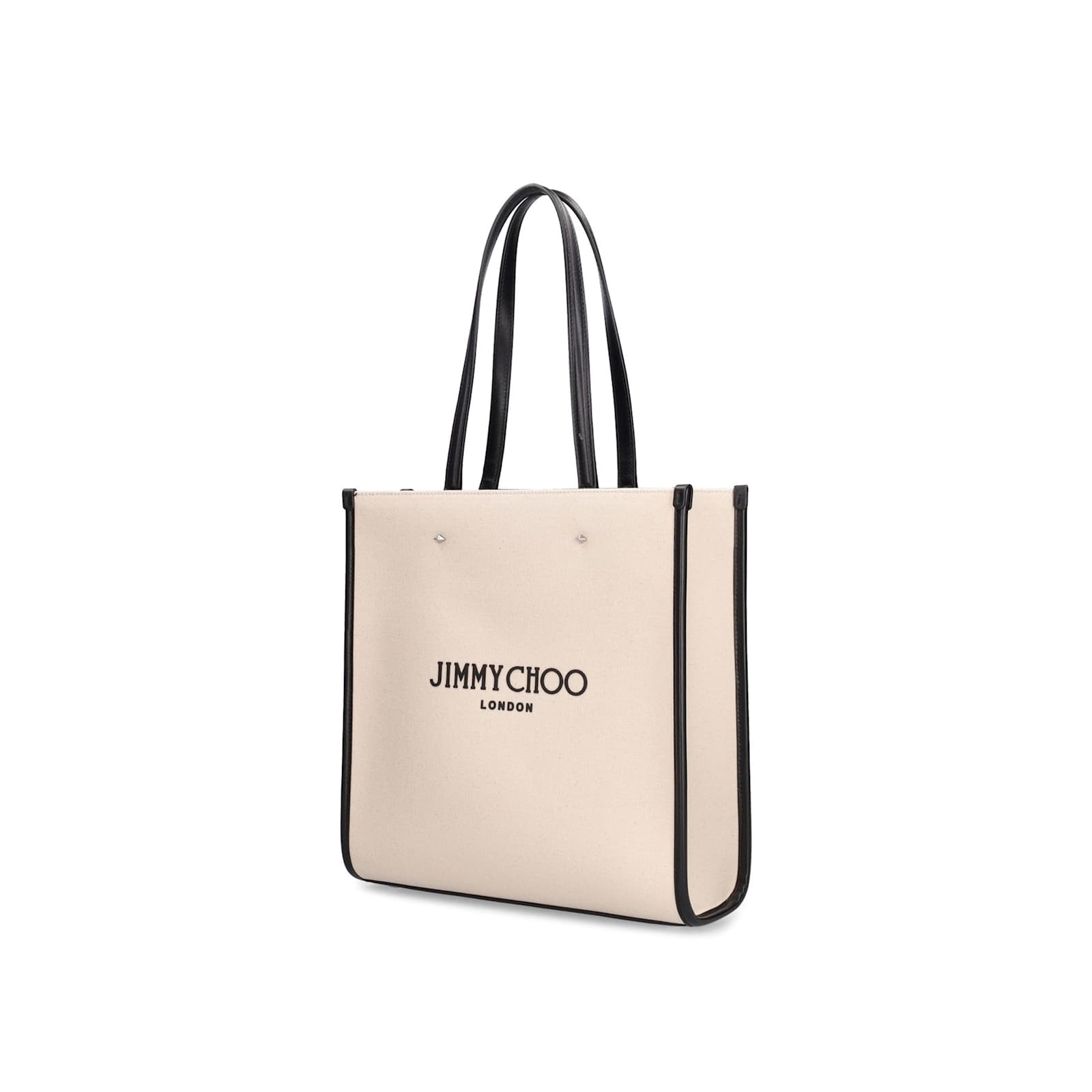 Shop Jimmy Choo Medium Logo Tote Bag In Beige