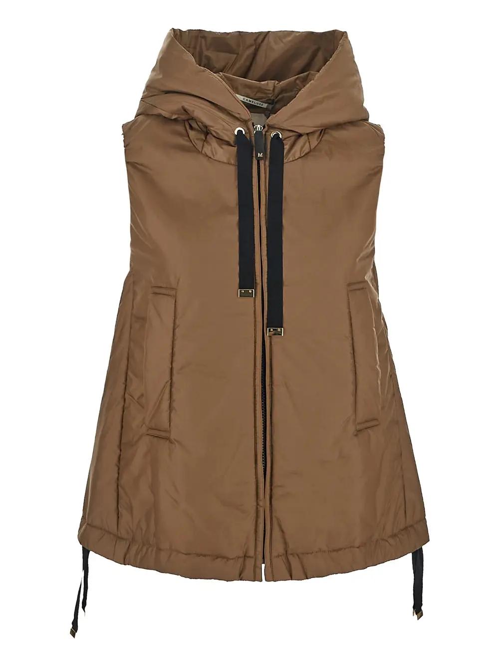 Shop Max Mara The Cube Water-resistant Technical Canvas Gilet In Brown