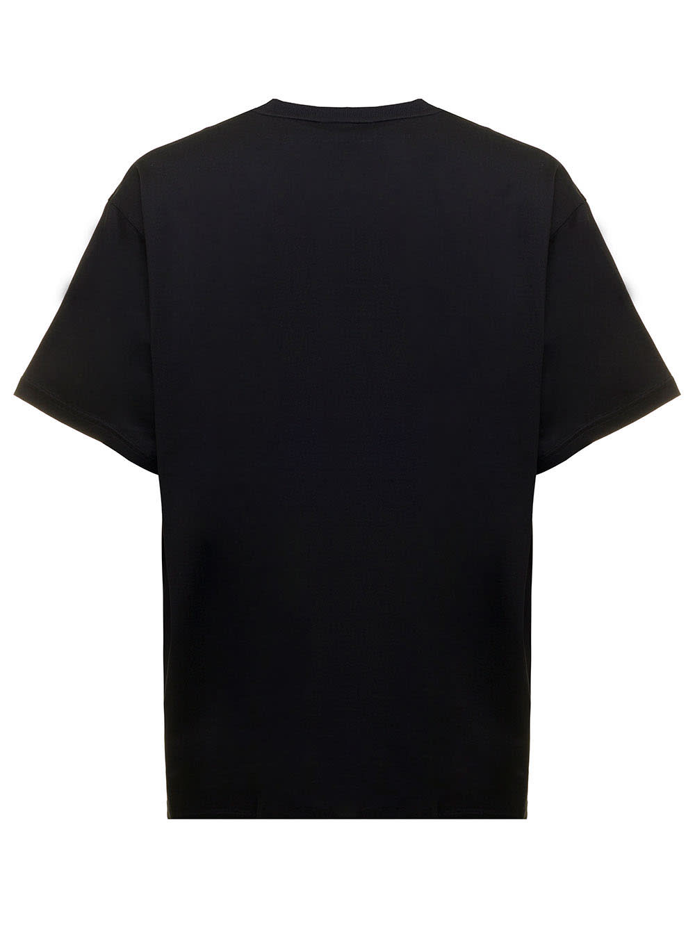 Shop Burberry Harriston Black Cotton T-shirt With Logo Print Man