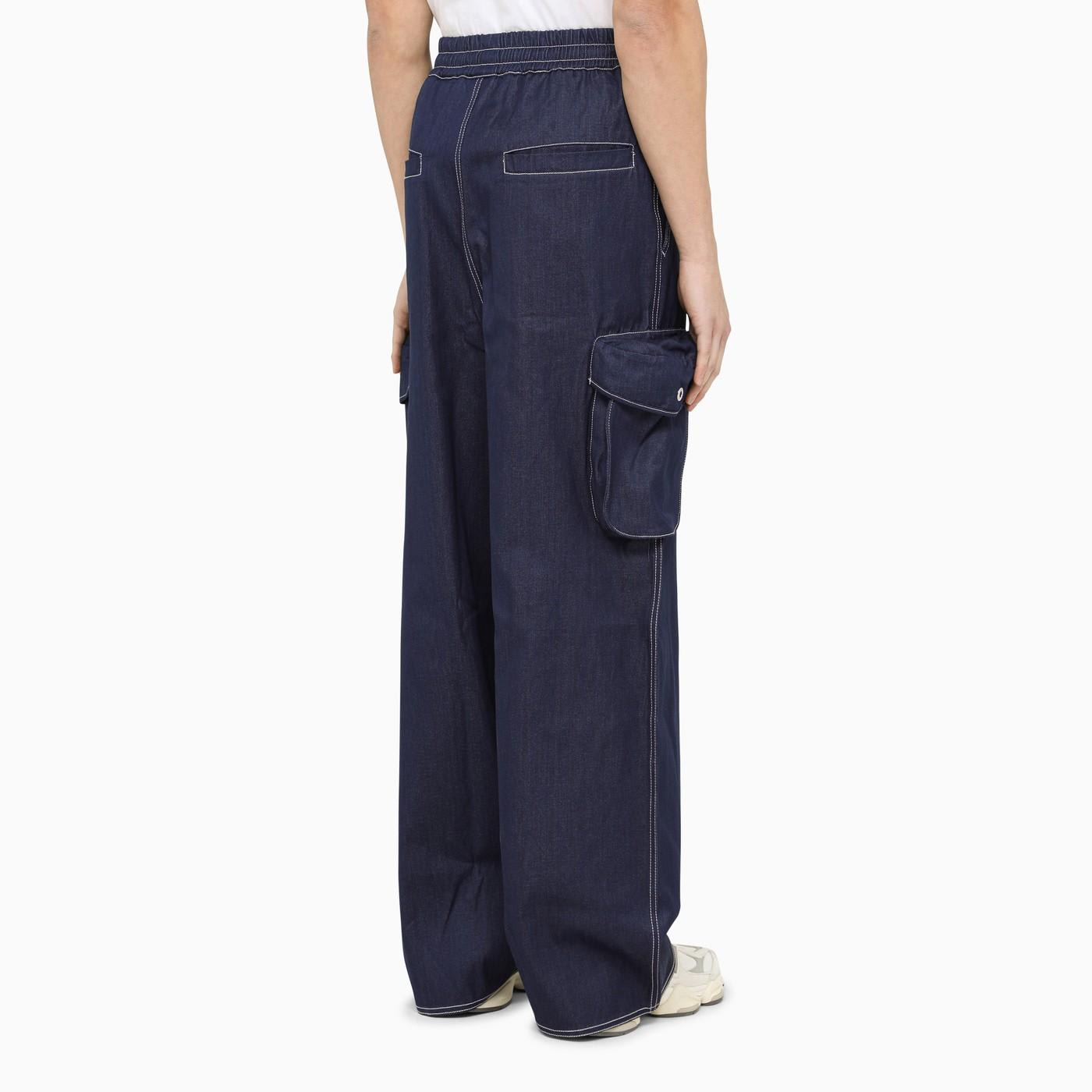 SUNNEI BLUE VELVET ELASTIC PANTS-