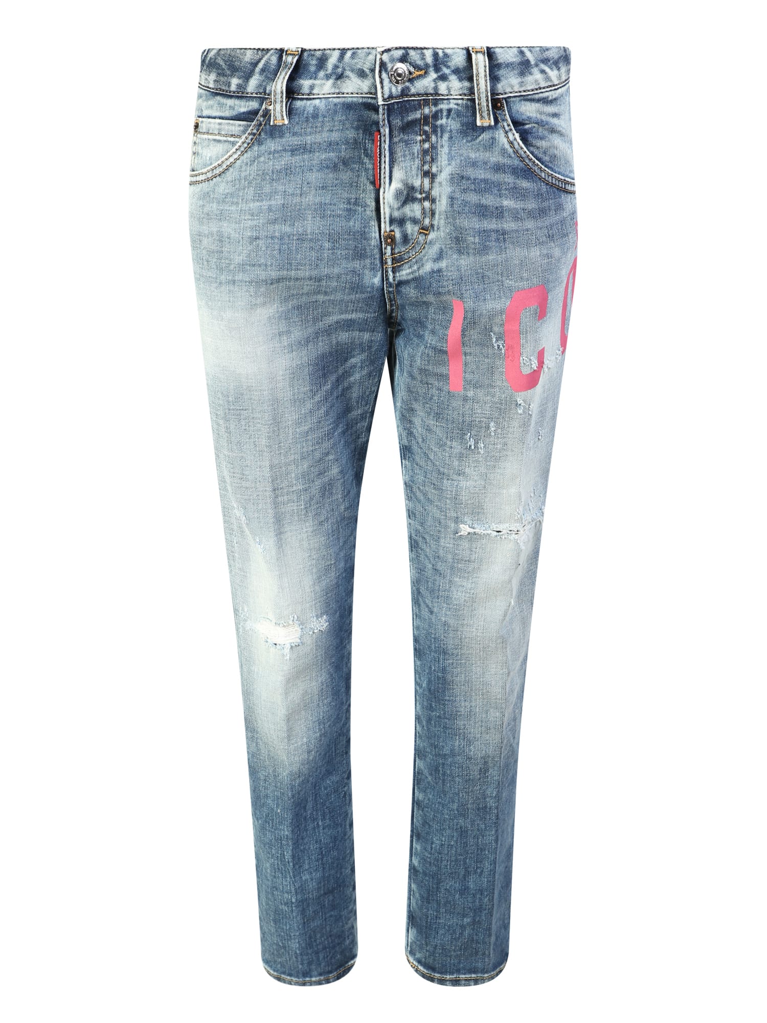 Jeans With Iconic Dsquared2 Print; Distinctive Garment Of The Maison And An Undisputed Must