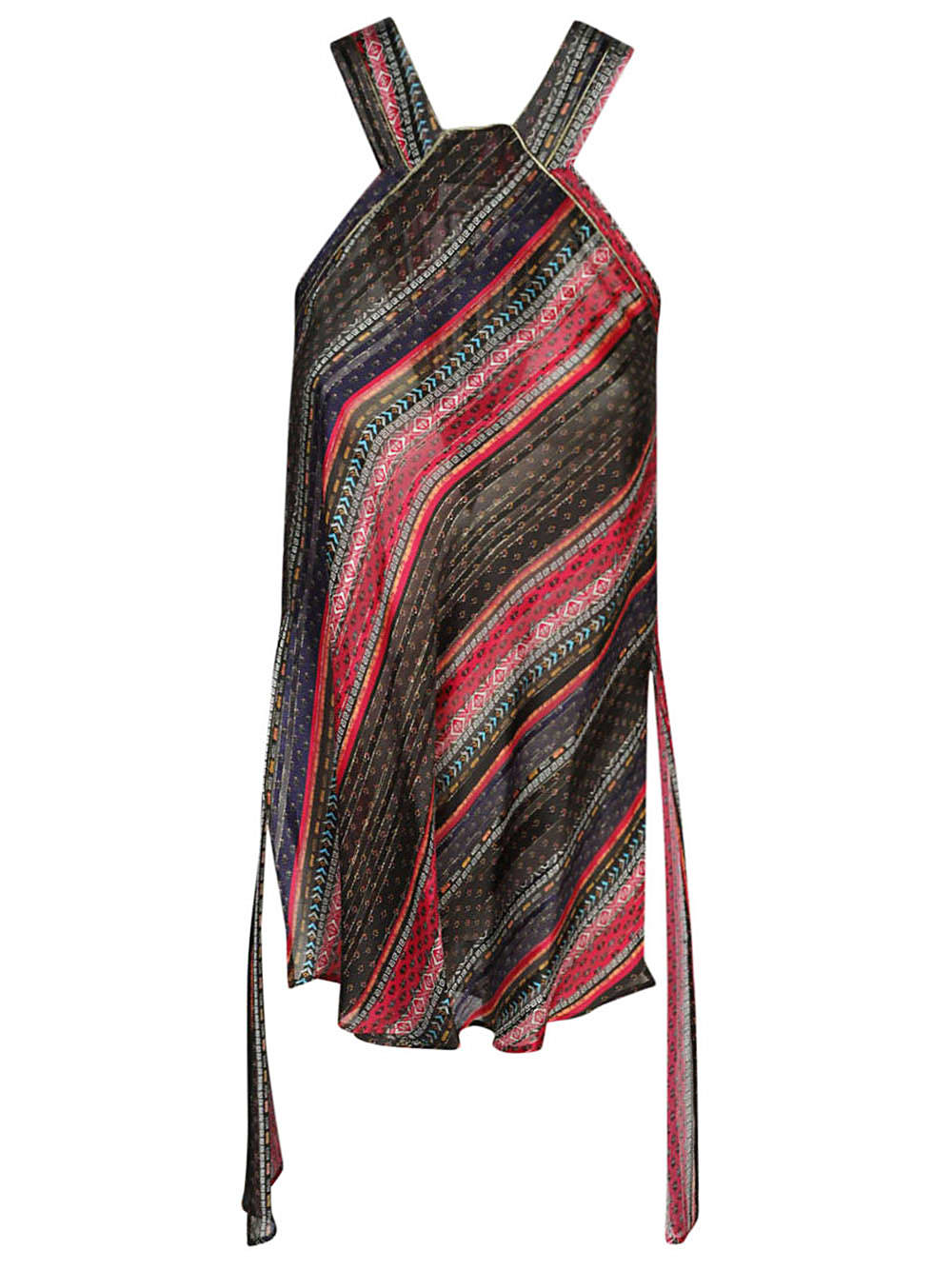 The Seafarer Asymmetrical Printed Shirt In Multi