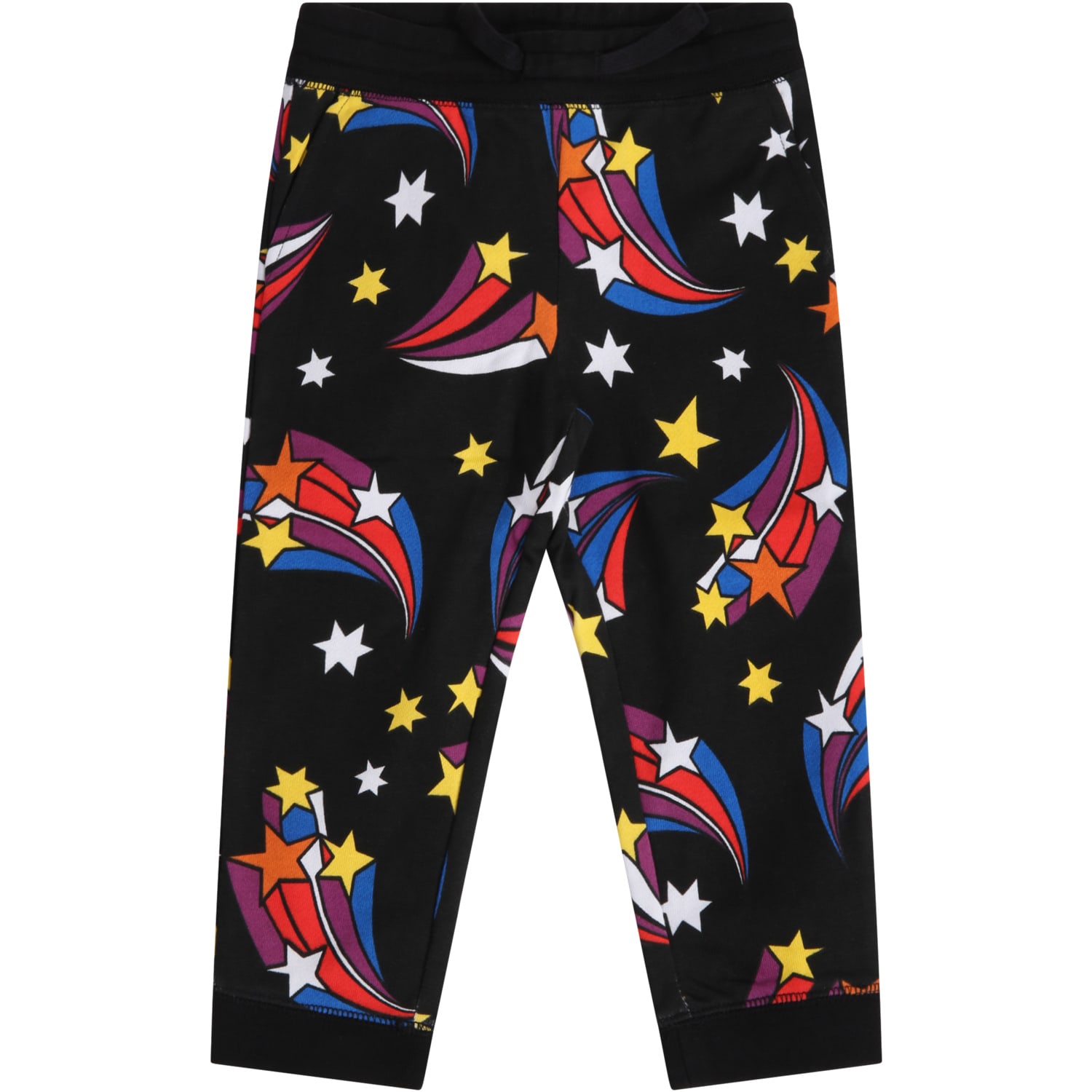 Stella McCartney Kids Black Sweatpants For Girl With Stars