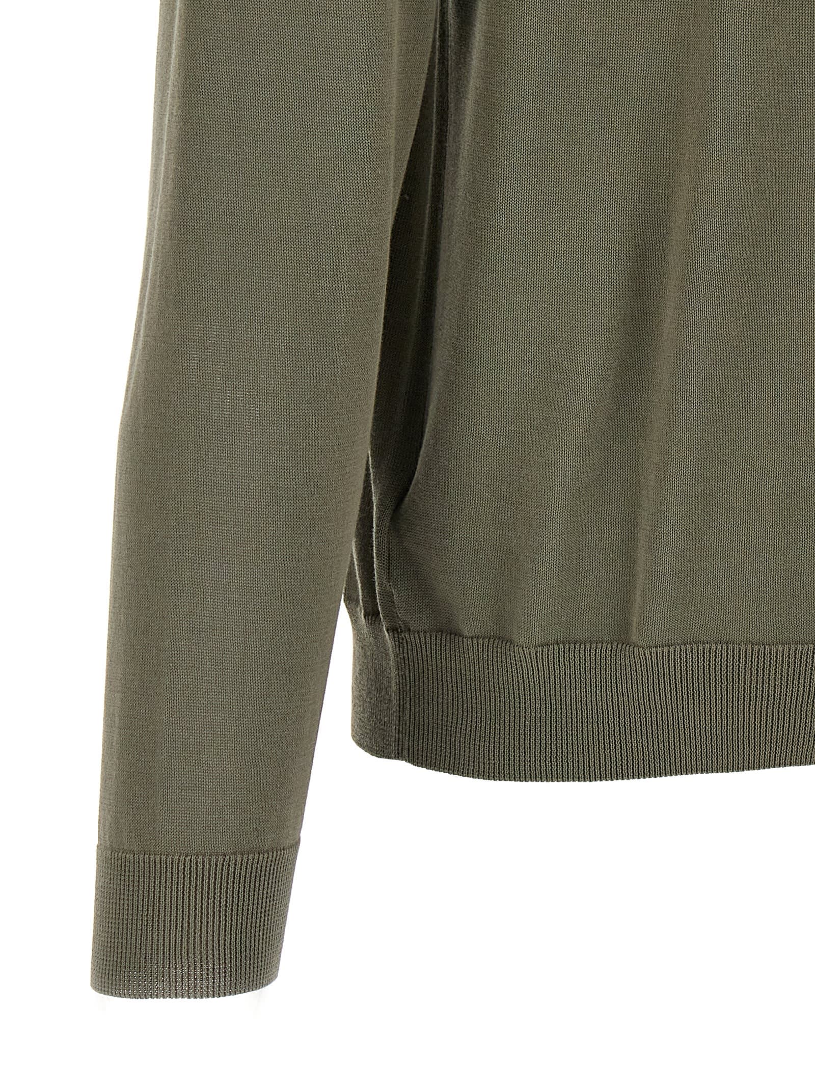 Zanone Cotton Sweater In Green