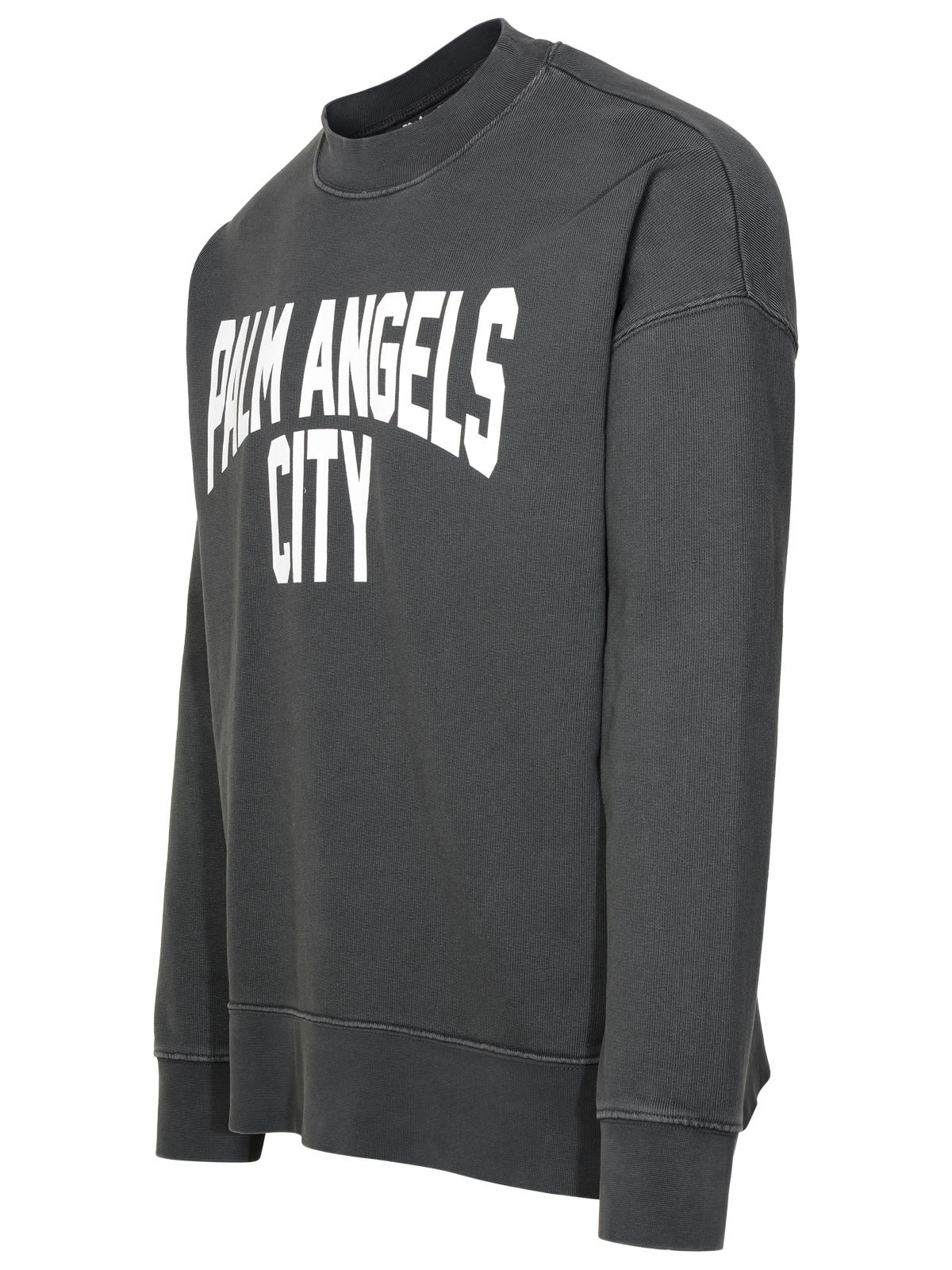 Shop Palm Angels Pa City Delavé Grey Cotton Sweatshirt