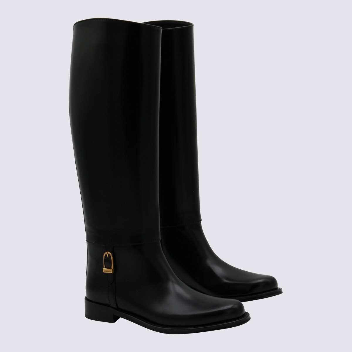 Saint Laurent Black Horny Leather Boots In Black