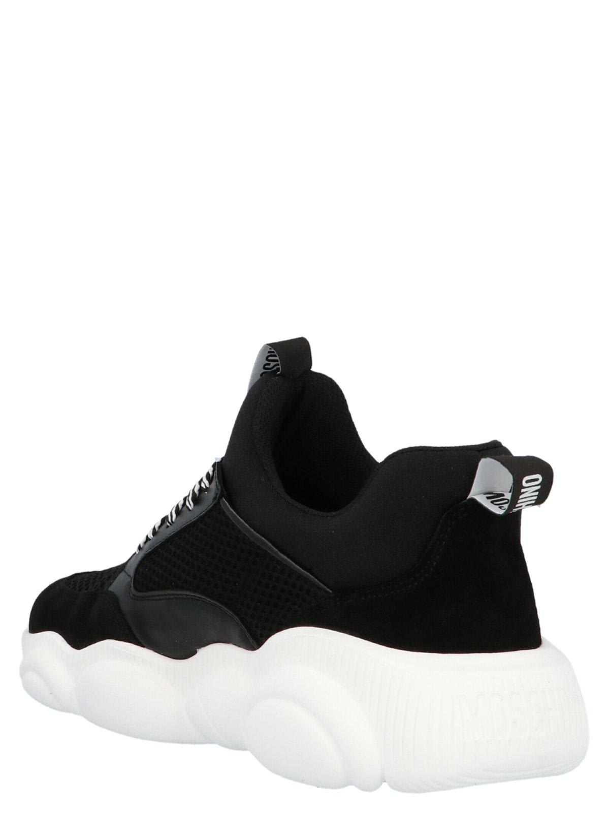 Shop Moschino Teddy Lace-up Sneakers In Black