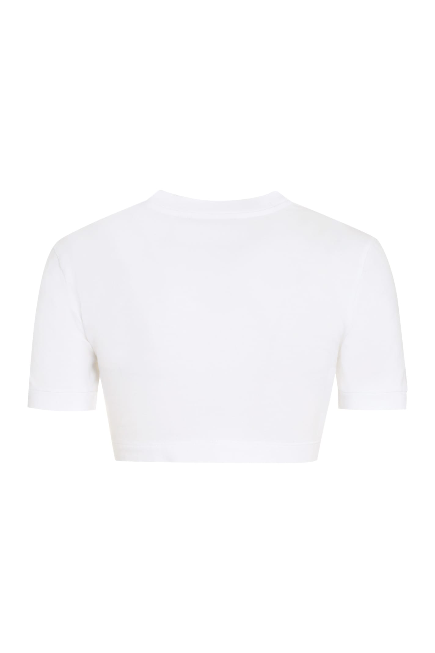 Shop Dolce & Gabbana Crop-top With Logo In White