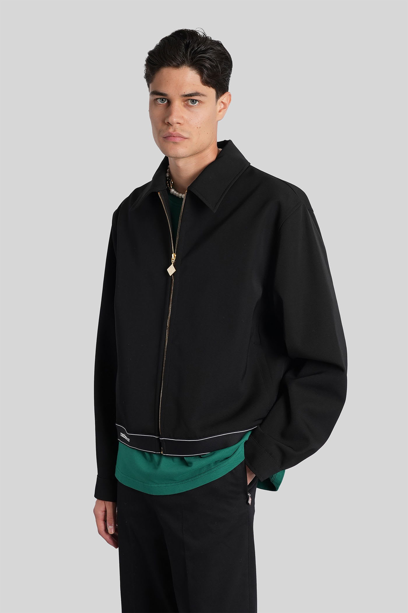 Casablanca Wool-twill Track Jacket In Black