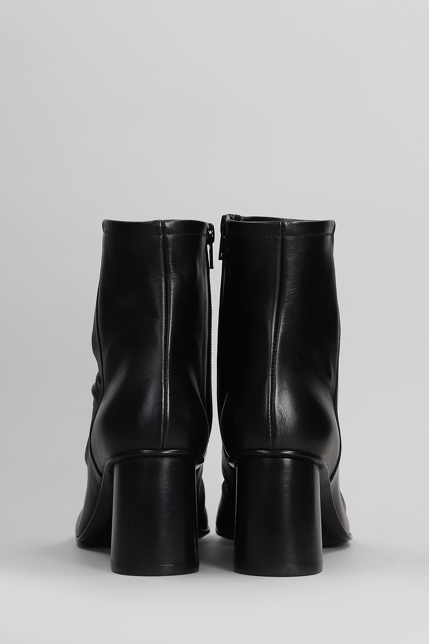 Elena Iachi High Heels Ankle Boots In Black Leather In Black
