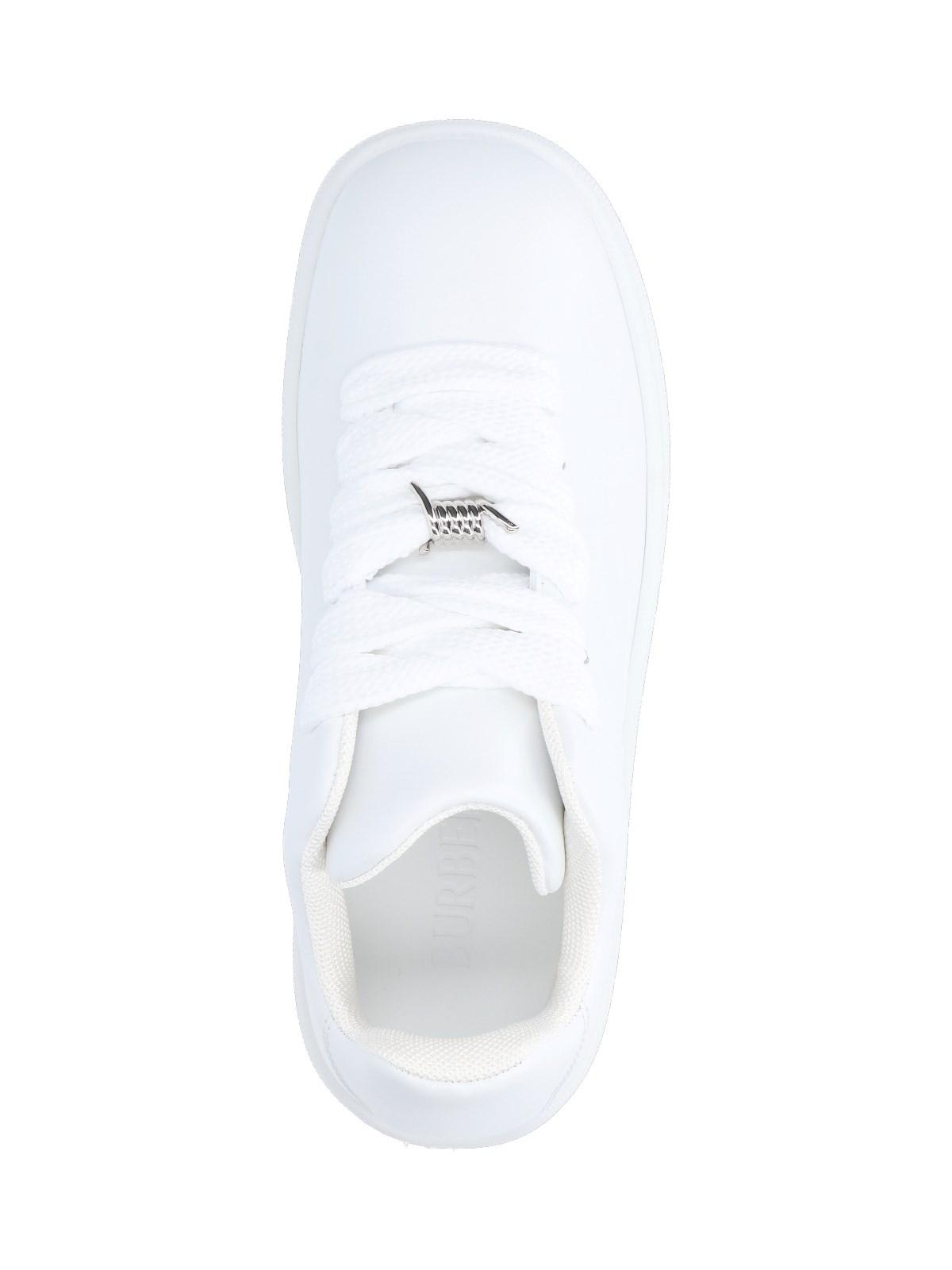 Shop Burberry Box Sneakers In White