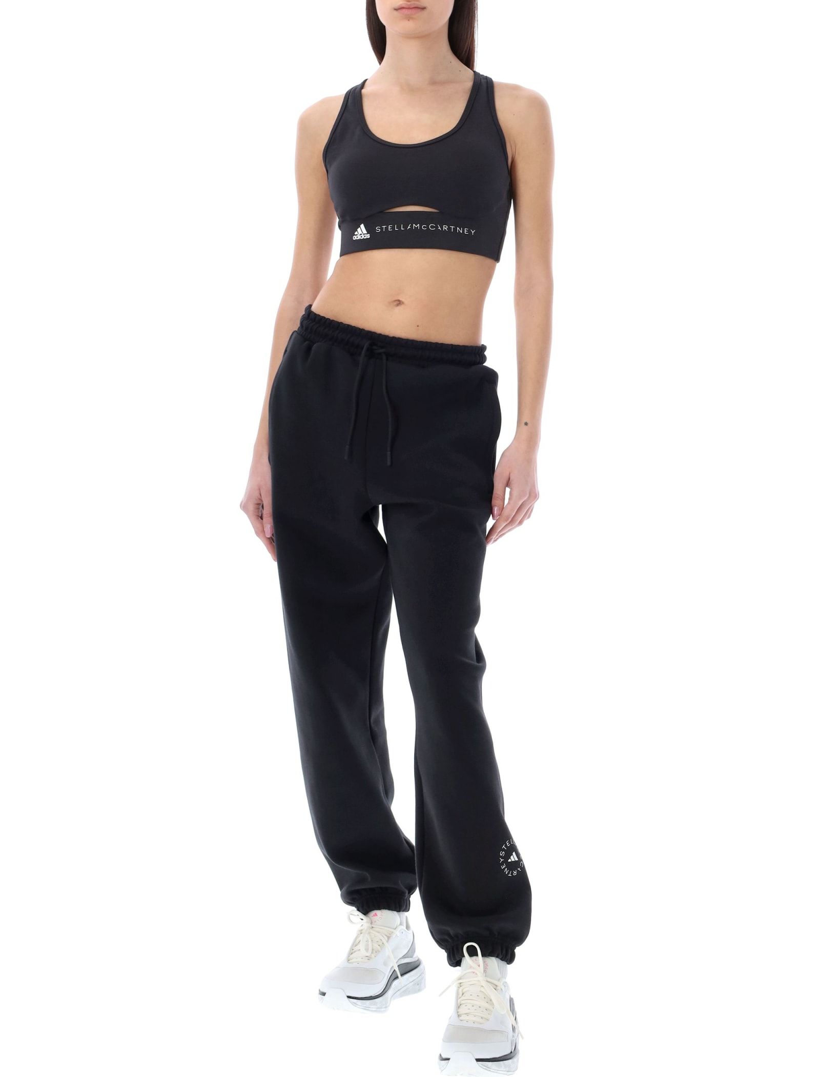 Shop Adidas By Stella Mccartney Truestrength Yoga Medium Support Sports Bra In Black