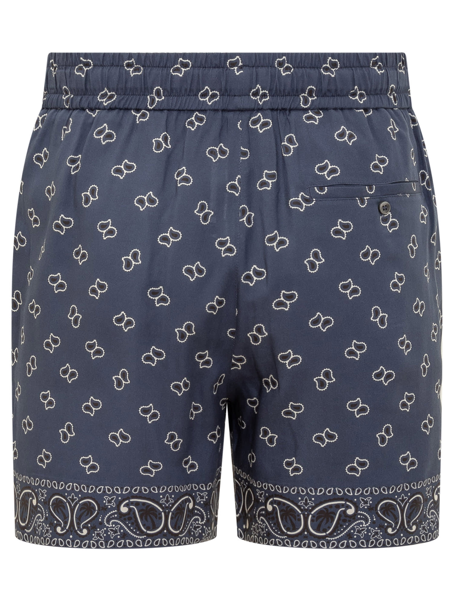Shop Palm Angels Paisley Shorts In Navy Blue