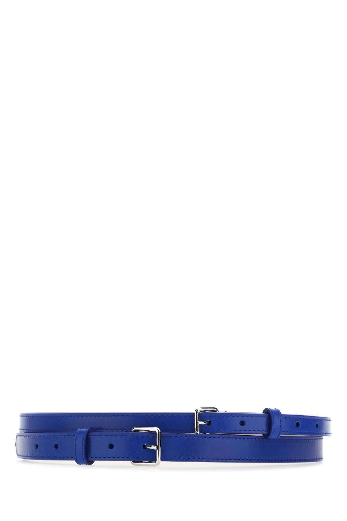 Electric Blue Leather Belt