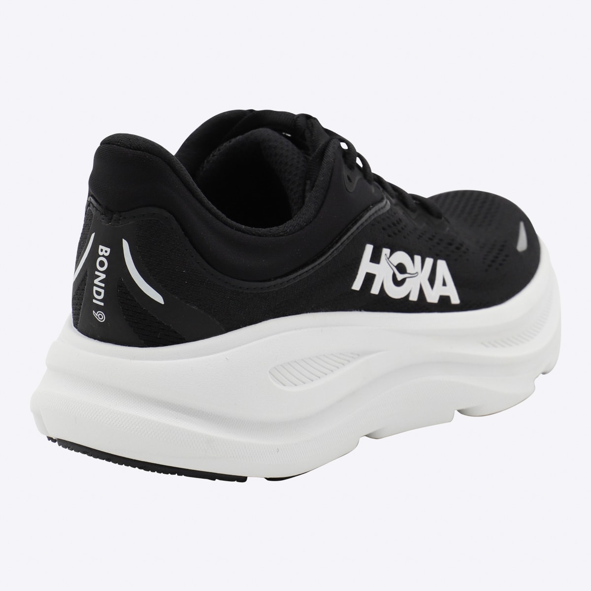 Hoka Black And White Bondi 9 Sneakers In Black