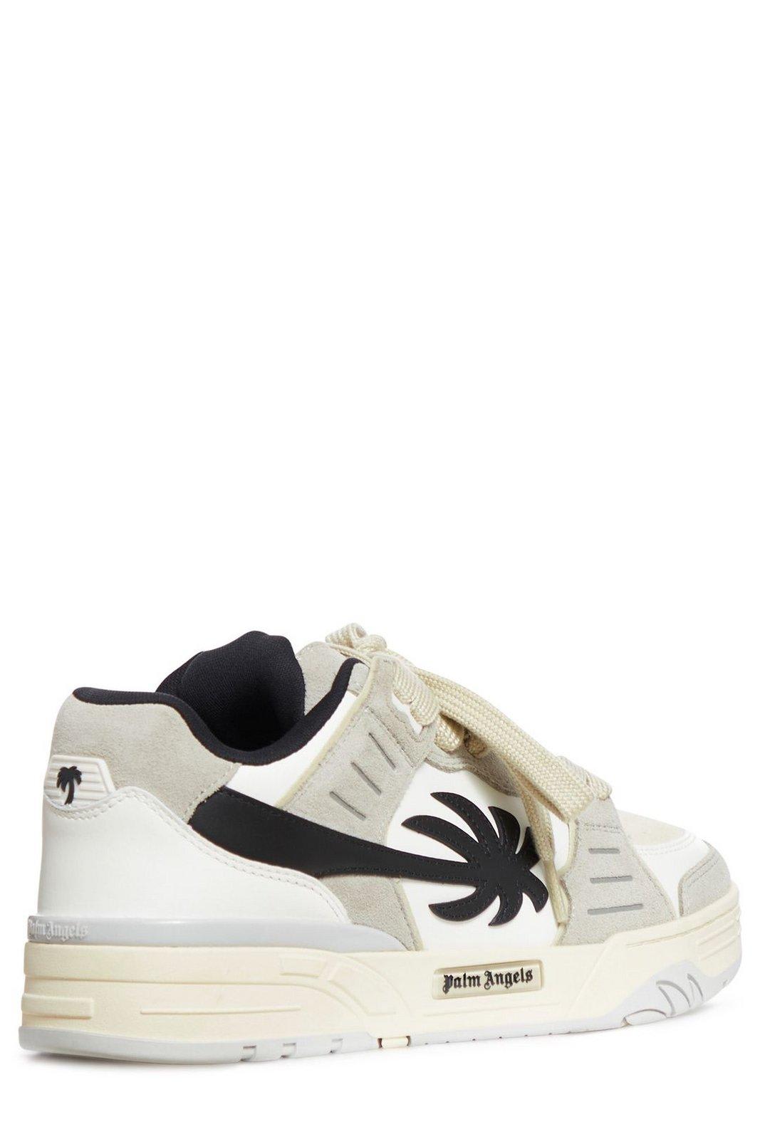 Shop Palm Angels Palm Patch Low-top Sneakers In White Medium Grey