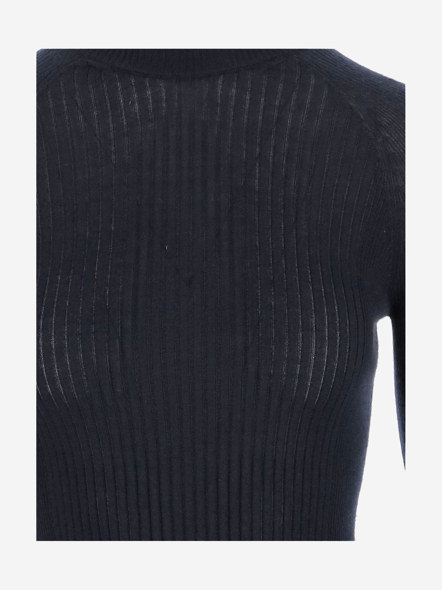 Sa Su Phi Cashmere And Silk Rib Knit Sweater In Black