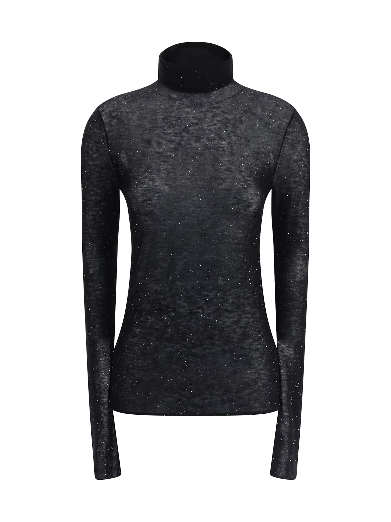 Pinko Long-sleeved Turtleneck Top In Black