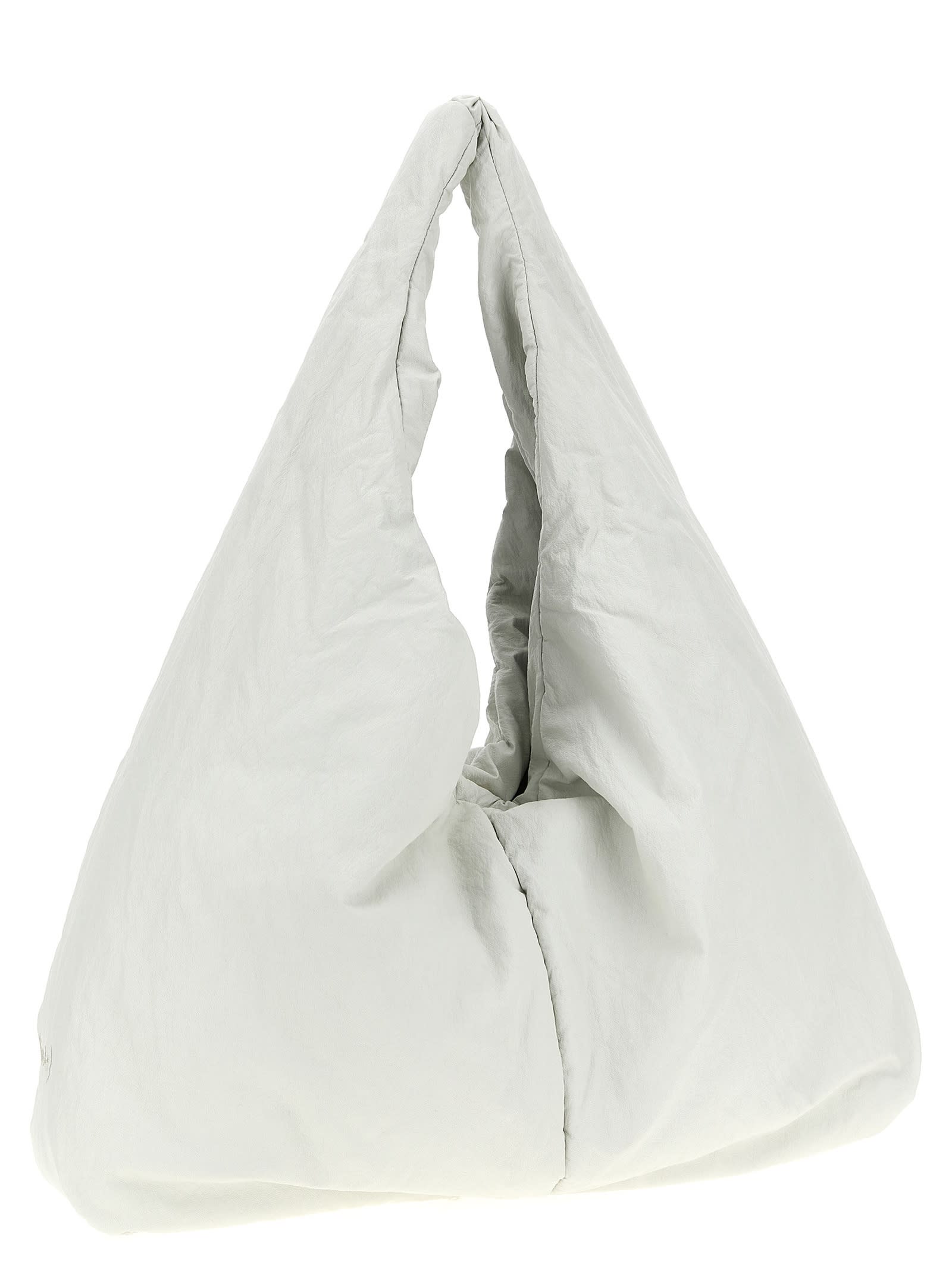 Nude Knit Hobo Shoulder Bag In White