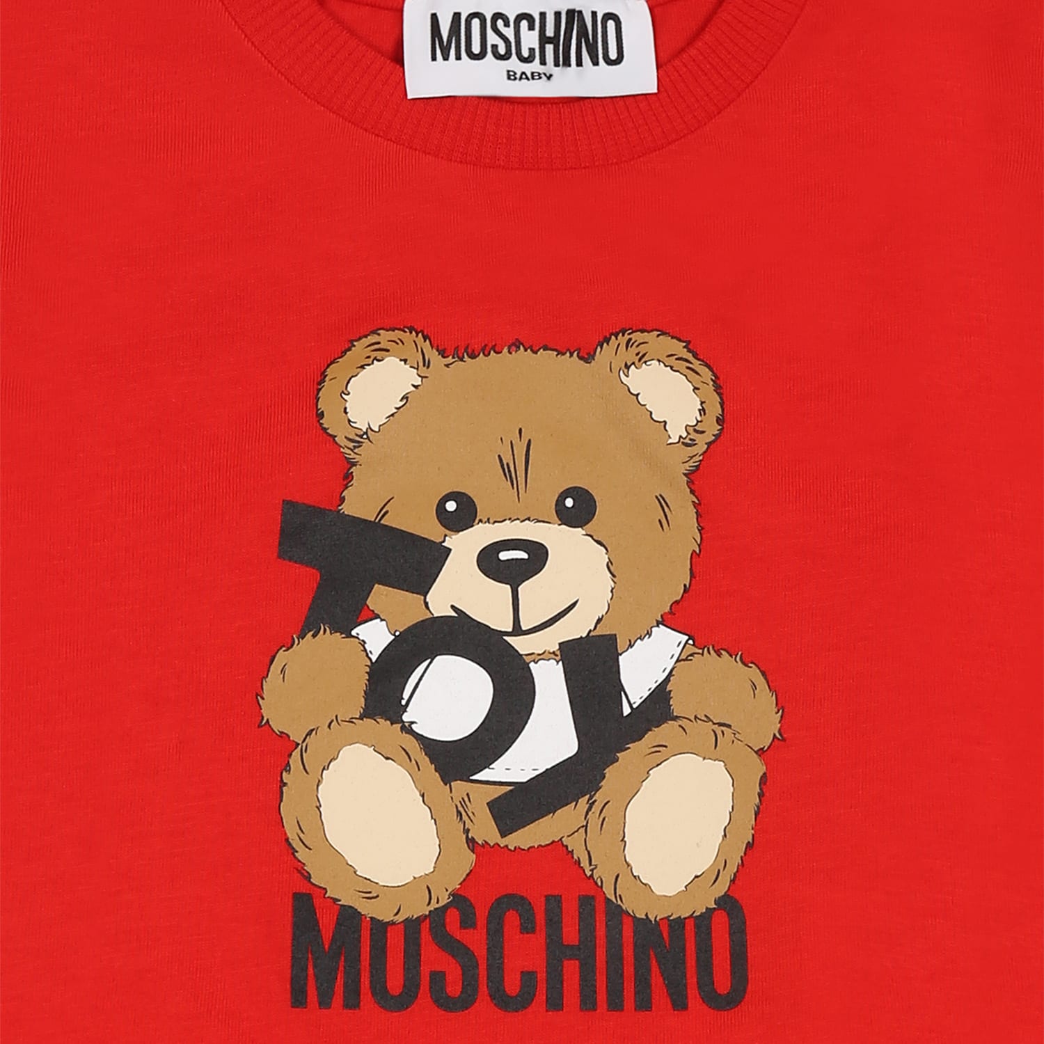Moschino Red T-shirt For Babykids With Teddy Bear In Red