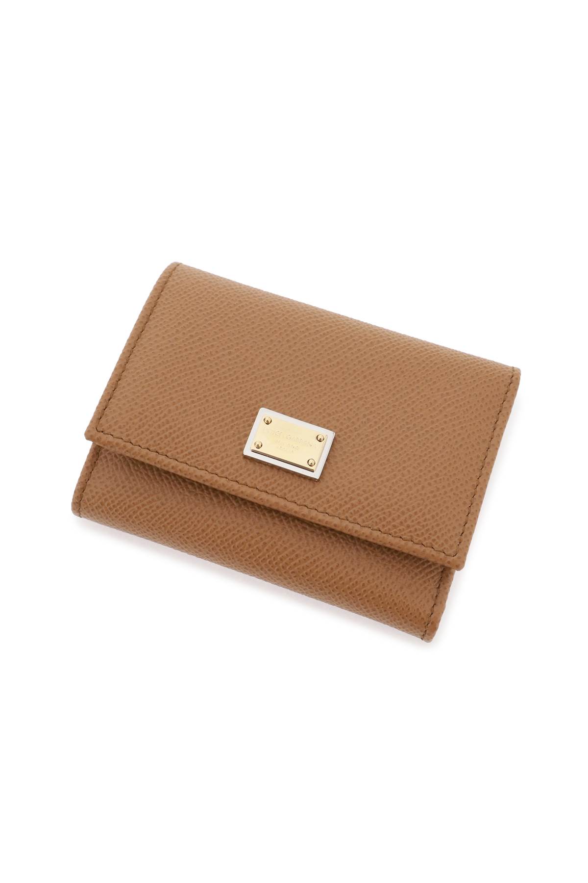 Shop Dolce & Gabbana French Flap Wallet In Cammello