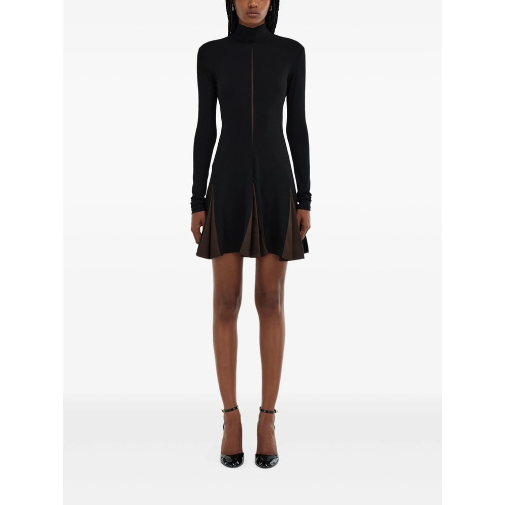 Ferragamo High-neck Mini Dress In Black