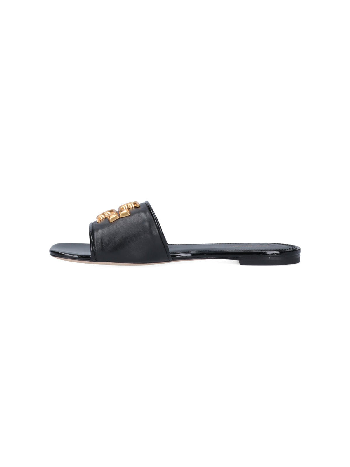 Shop Tory Burch Eleanor Slider Sandals In Black