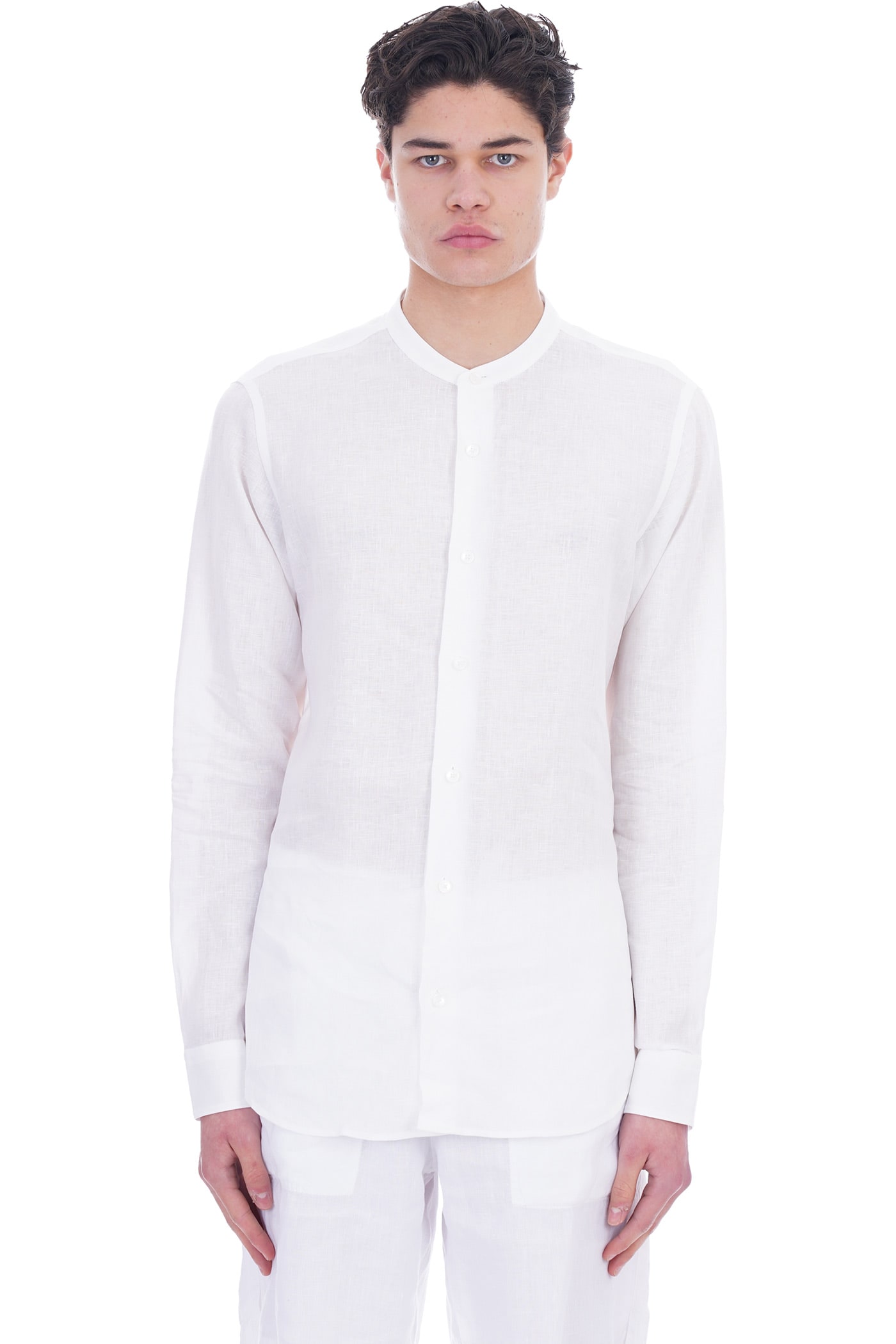 Z Zegna Shirt In White Linen