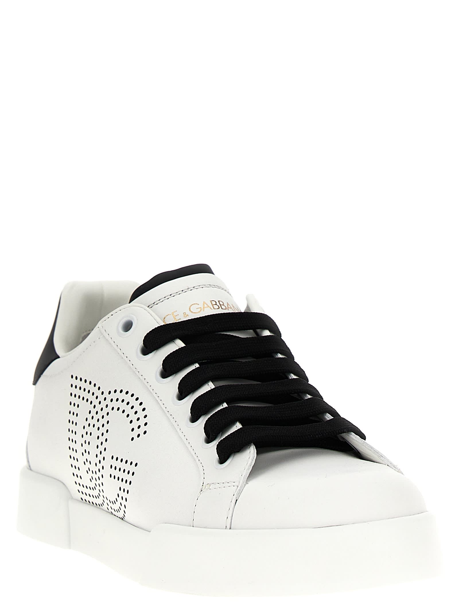 Shop Dolce & Gabbana Portofino Sneakers In White/black