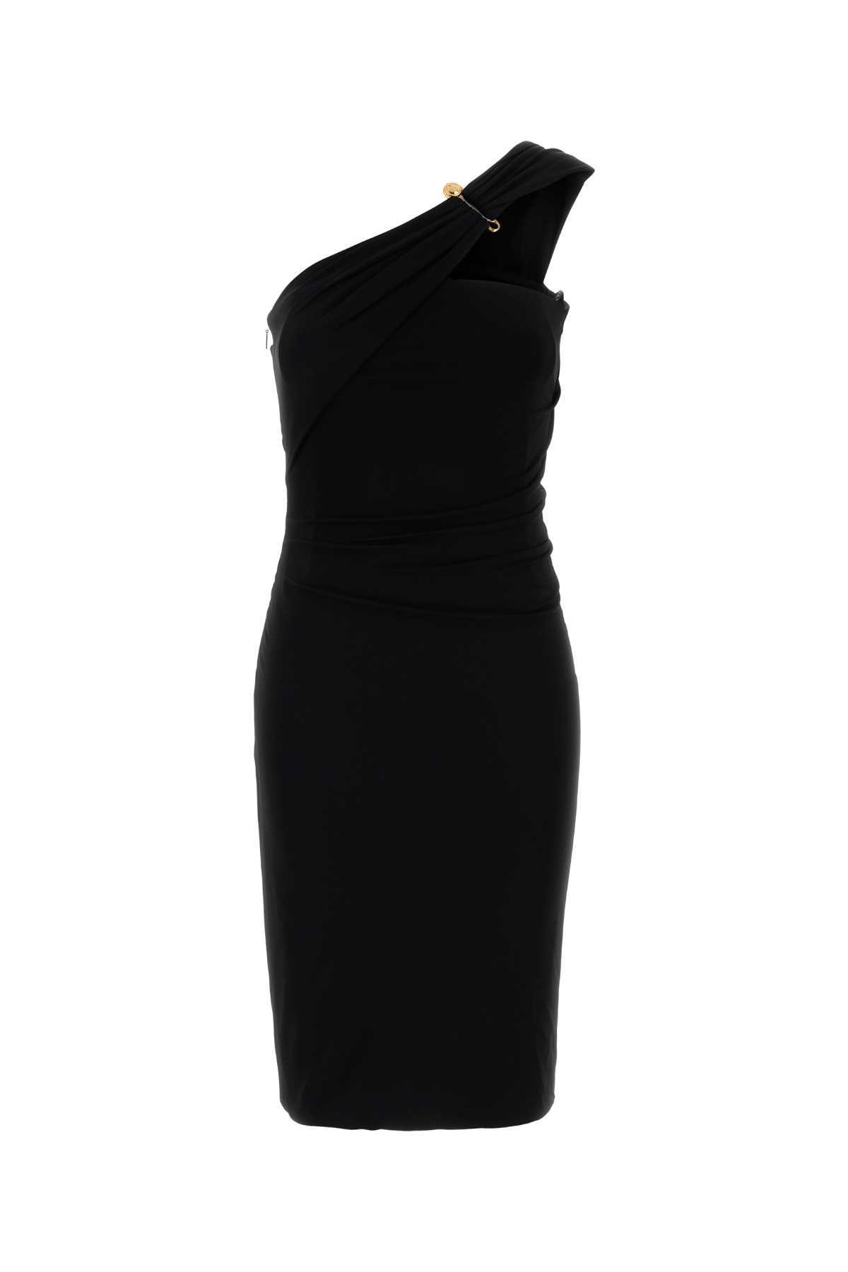 Black Crepe One-shoulder Dress