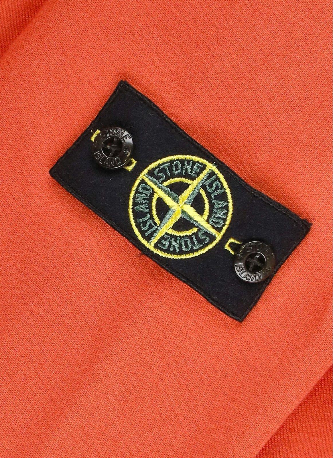 Shop Stone Island Compass-badge Crewneck Sweatshirt In Orange