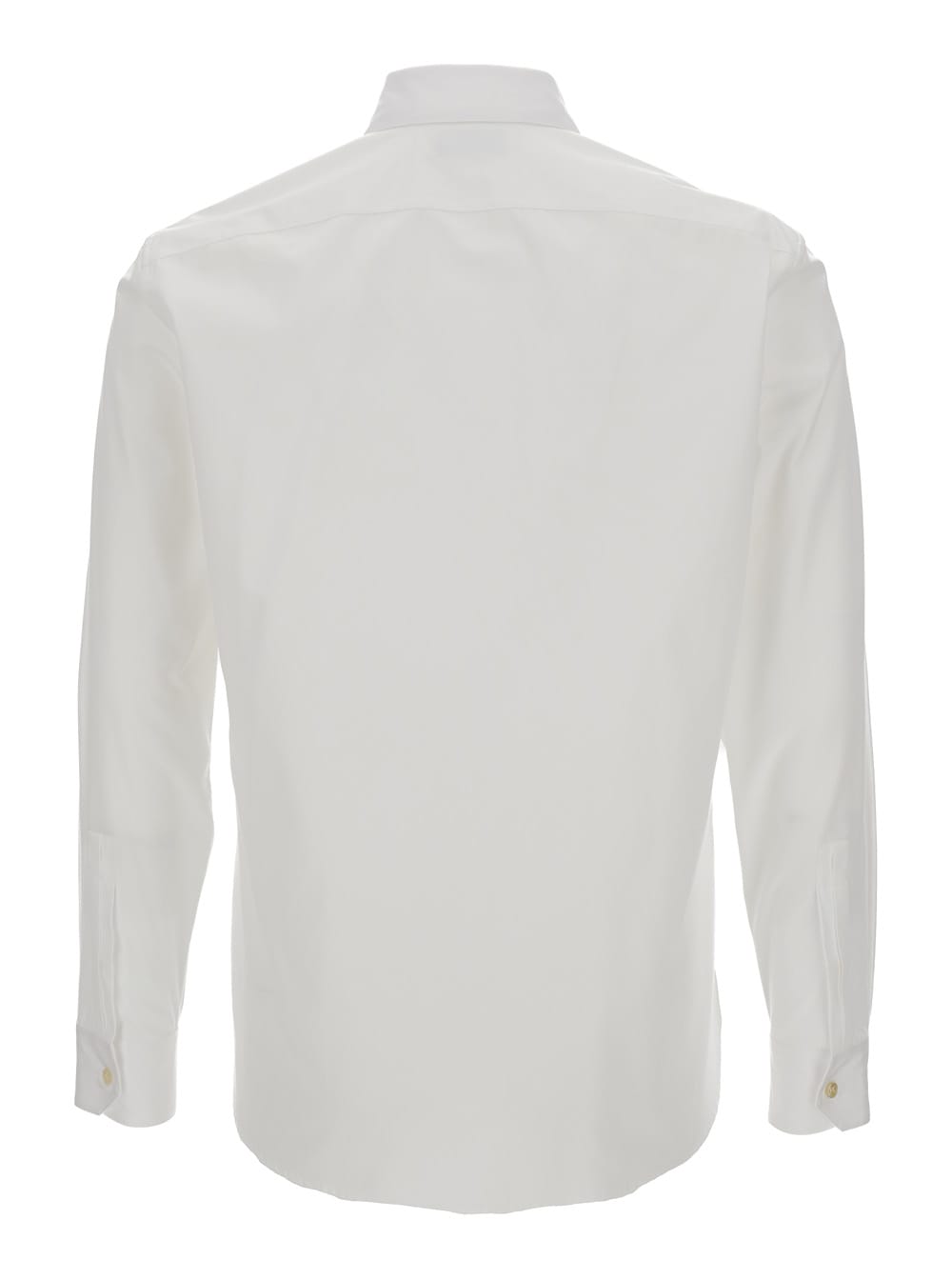 Shop Saint Laurent White Pointed Collar Long Sleeve Shirt In Cotton Man