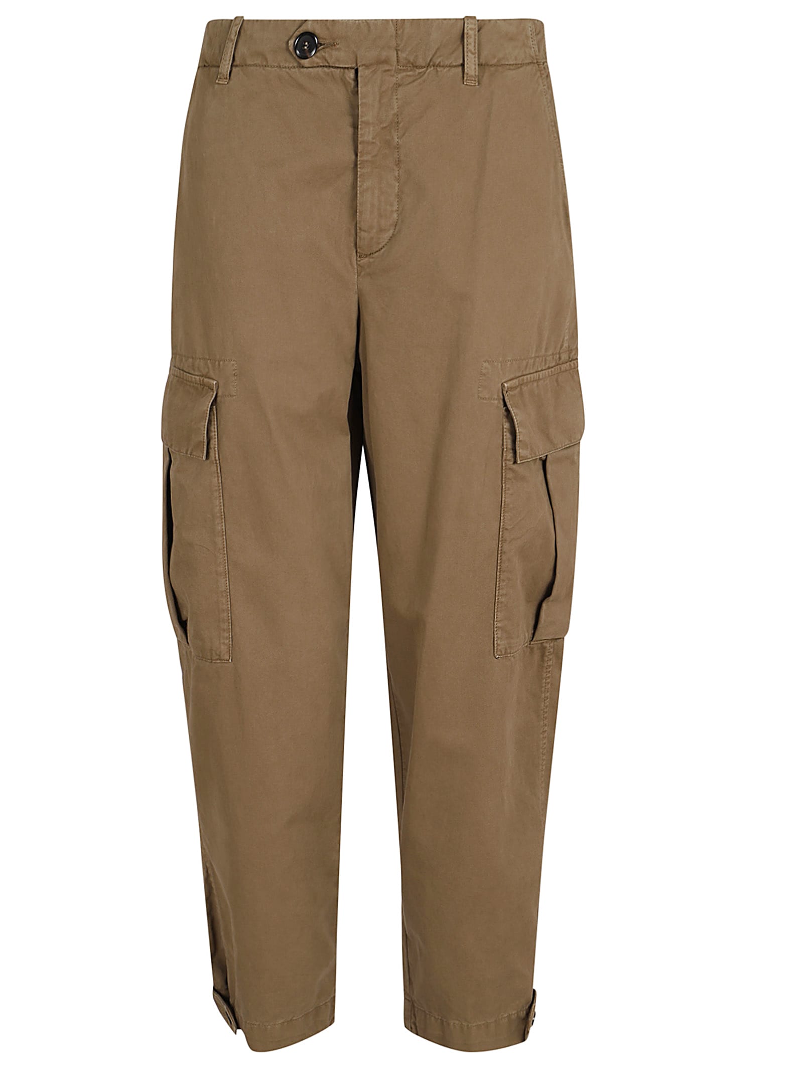 Shop Pinko Sonata Pantalone Gabardina Tin In Marrone Legno D Olmo