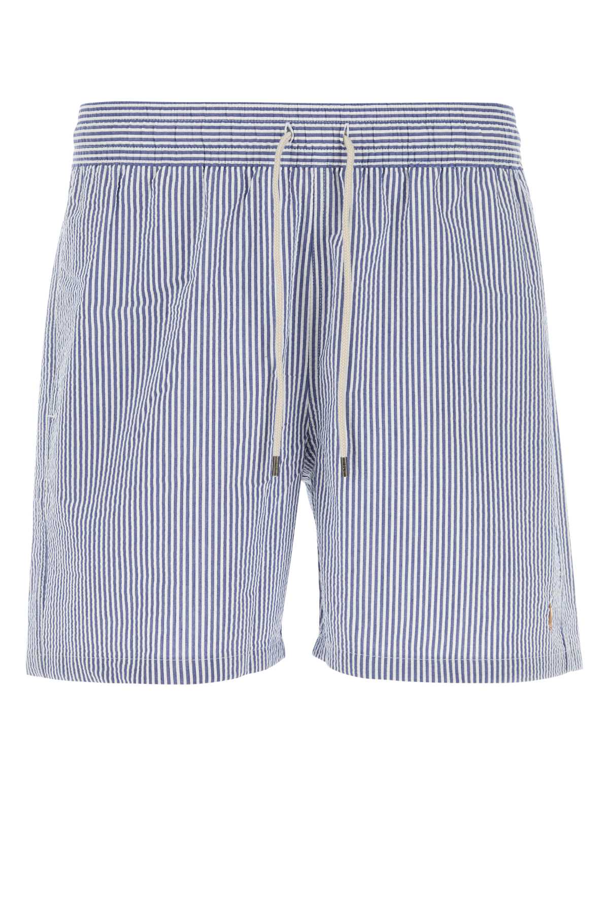 Polo Ralph Lauren Traveler Seersucker Swim Trunks In Blue
