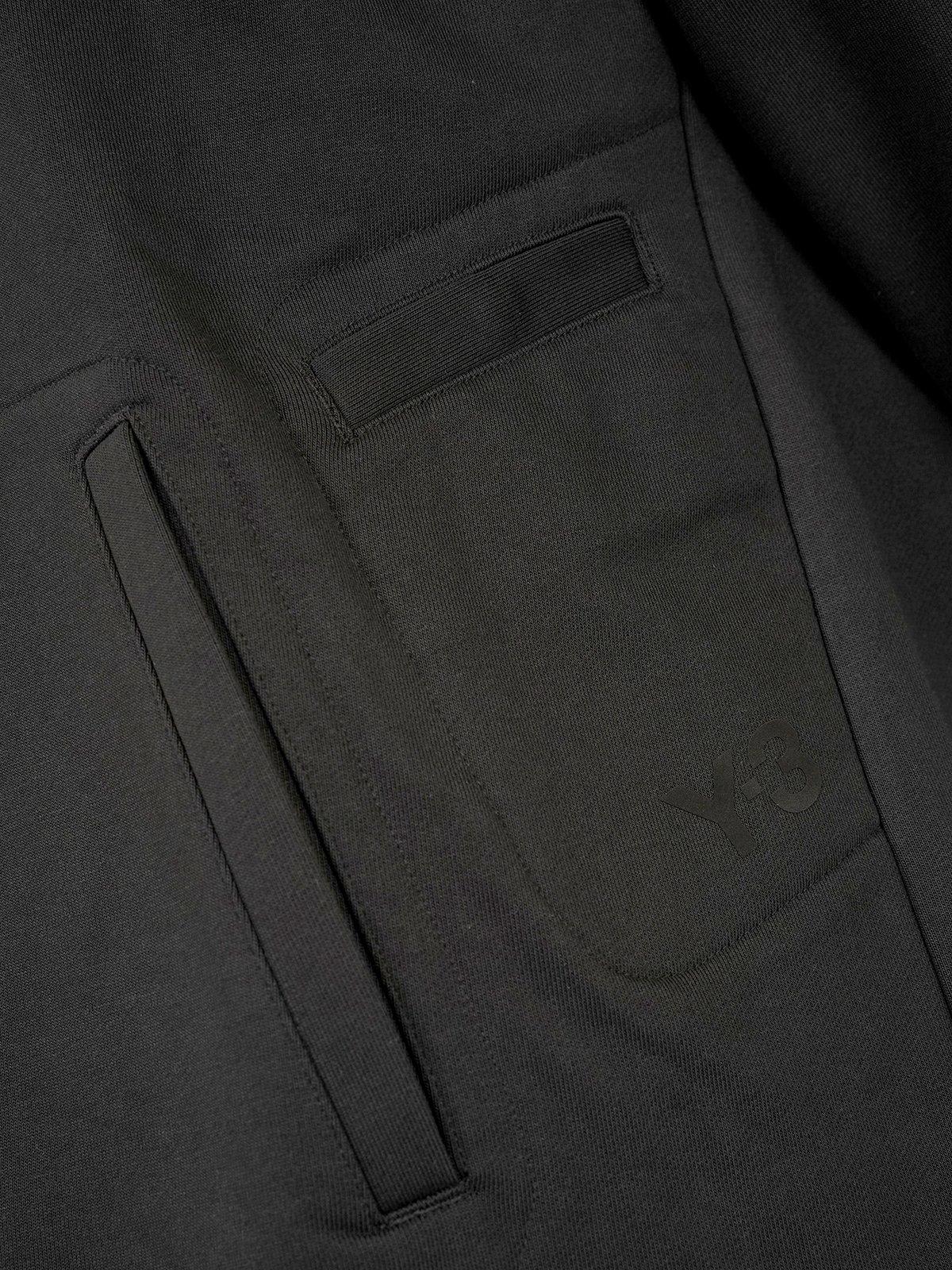 Y-3 LOGO-PRINTED JERSEY HOODIE FLEECE