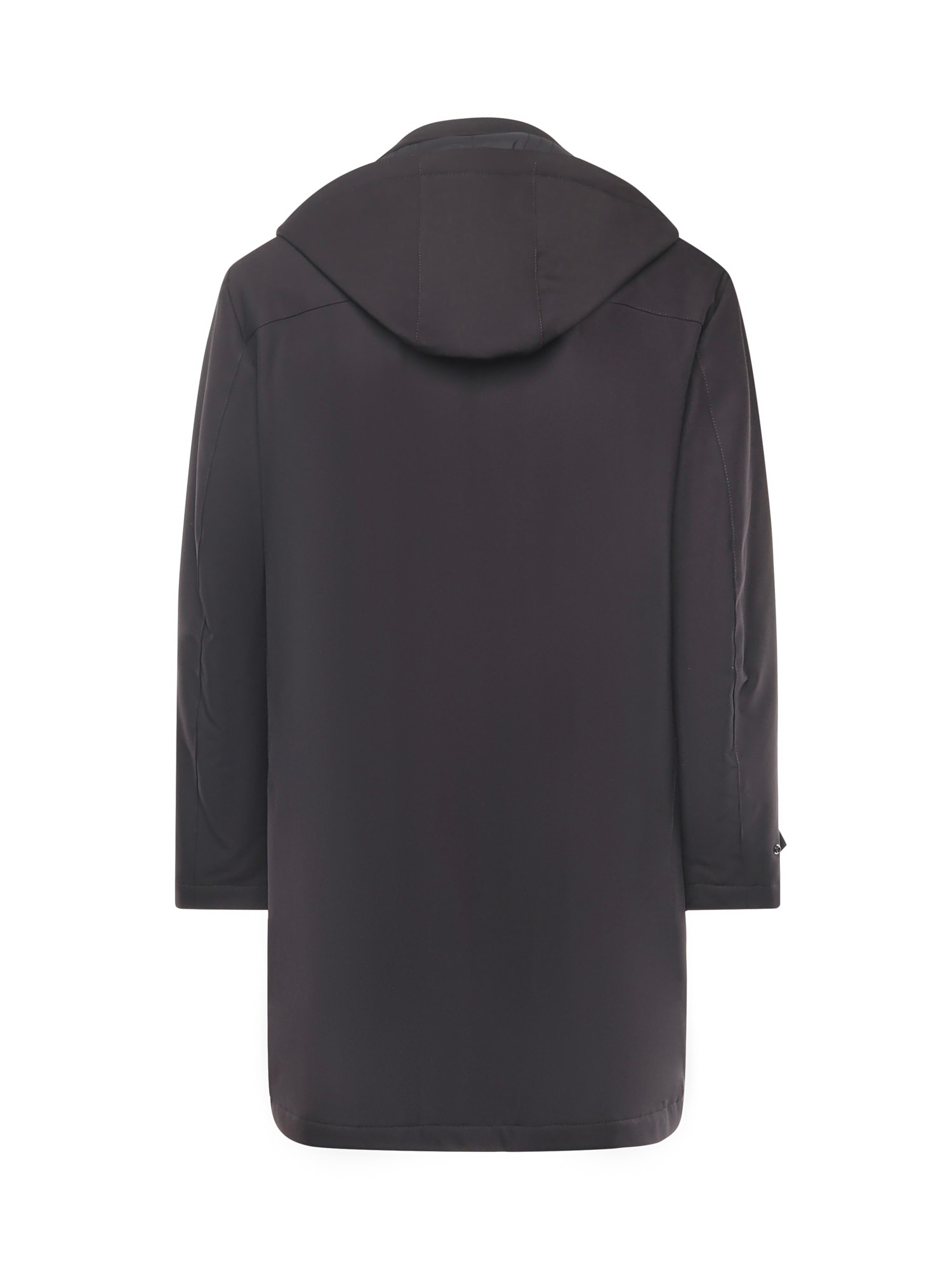 Fay Stretch Jersey Travel Morning Coat In Black