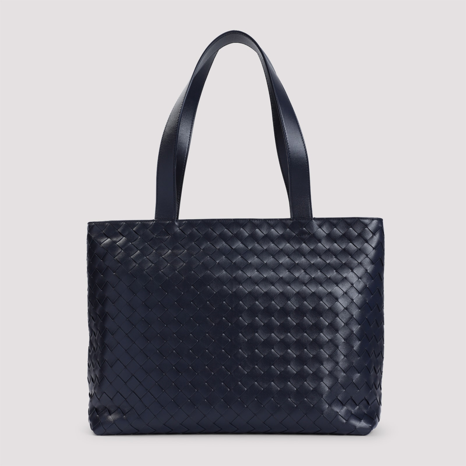 Shop Bottega Veneta Small Intrecciato Tote Bag In Space Silver