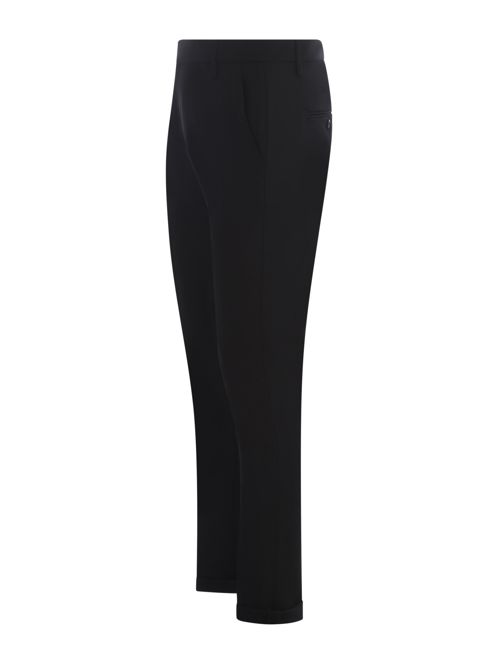 Shop Dondup Trousers  Gaubert In Virgin Wool In Nero