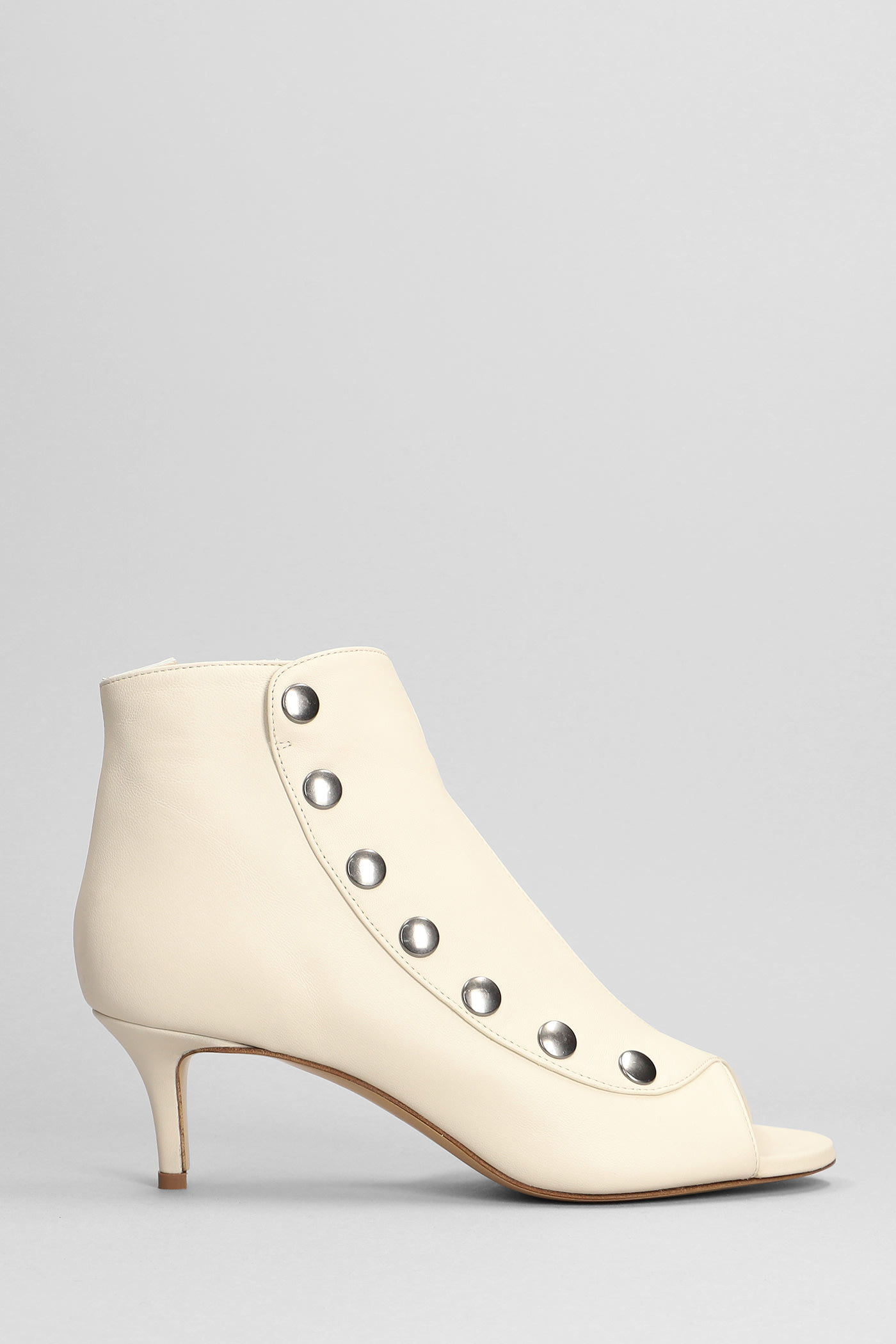 Marc Ellis Donzi High Heels Ankle Boots In Beige Leather
