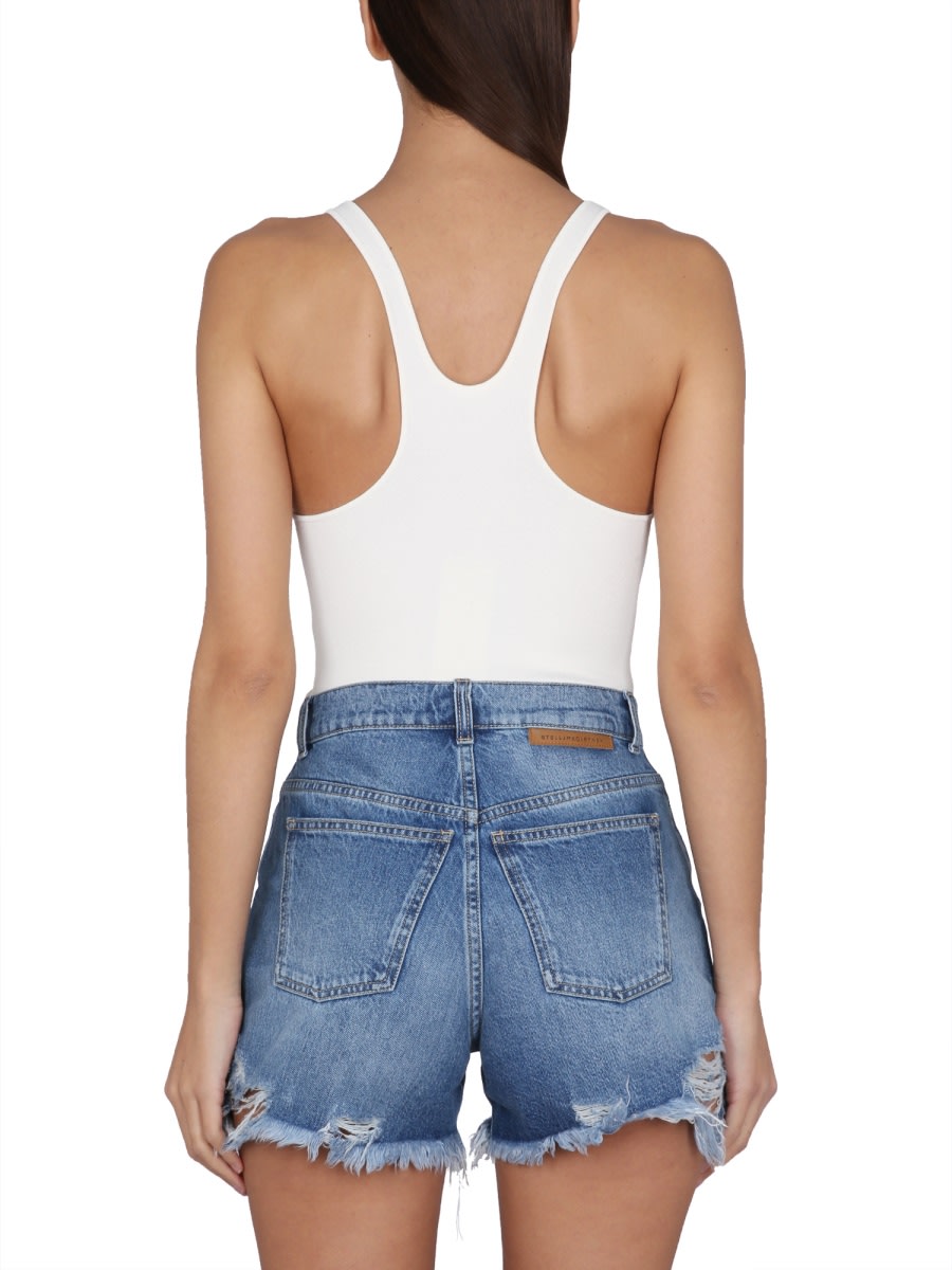 Shop Stella Mccartney Compact Knit Bodysuit In White
